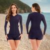 Split Long Sleeve Surfer Suit Sunscreen Women's Swimsuit Hot Spring Diving Suit Sexy Swimsuit