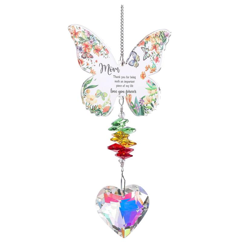 Mother's Day Present Gifts Butterfly Crystal Suncatcher Gifts for Mom Mummy from Daughter Son Ideal Mother Gifts On Her Birthday Valentines Christmas