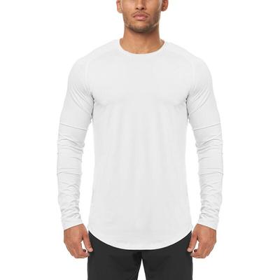 Мужская компрессионная футболка для занятий спортом в тренажерном зале, фитнес-тренировка, осенняя модная дышащая быстросохнущая тонкая баскетбольная спортивная сетчатая футболка