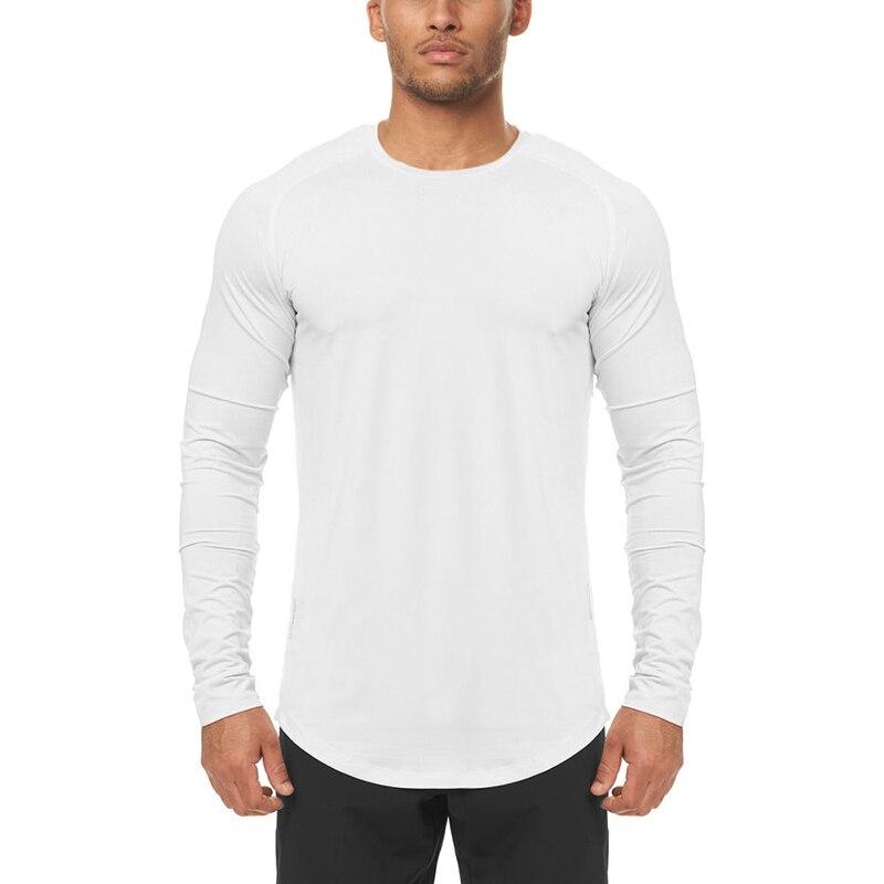 Do The Work Осенняя спортивная мужская быстросохнущая сетчатая футболка для бодибилдинга и фитнеса, однотонная плотная футболка с длинными рукавами M-2XL