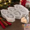 One Piece Xmas Series Hollow House Shaped 6-Cavity Silicone Mold for Resin Casting, Candle Holder