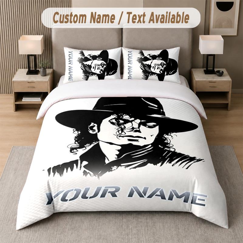 Michael Jackson Design Bedding Set Custom Text 1 Duvet Cover & 2 Pillow Cases