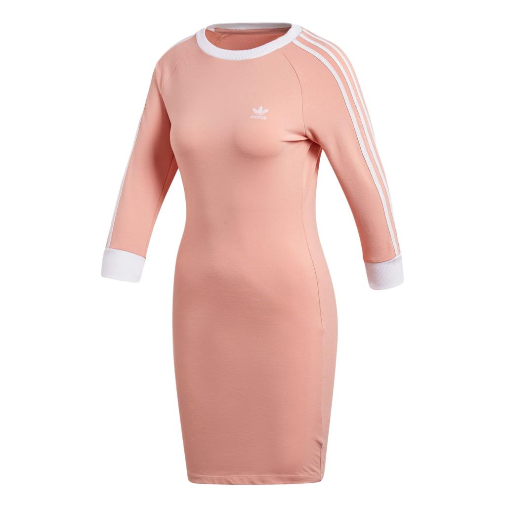 adidas Оригинальное платье с длинным рукавом для женщин, розовое, DV2565
