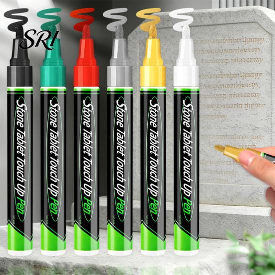 Memorial Inscription Marker Tombstone Pen with 3mm Tip Waterproof Fade-Resistant for Faded Restoration Granite Marble Repair Quick-Dry Stone