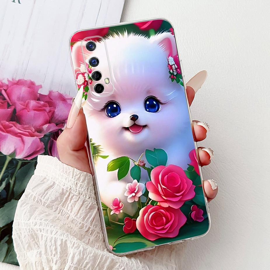 Чехол для Realme 7 5G RMX2111 Милый Кот Роскошный Расписной Чехол Мягкий Силиконовый Чехол для Телефона Для Realme 7 Pro Realme7 5G Задняя Крышка Coque