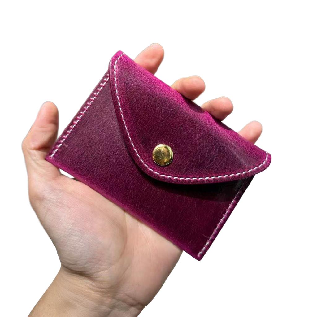 Mendy Card Holder Mini Coin Purse for Women and Men Designer Vintage Genuine Leather Snap Closure Small Pouch for Daily Use