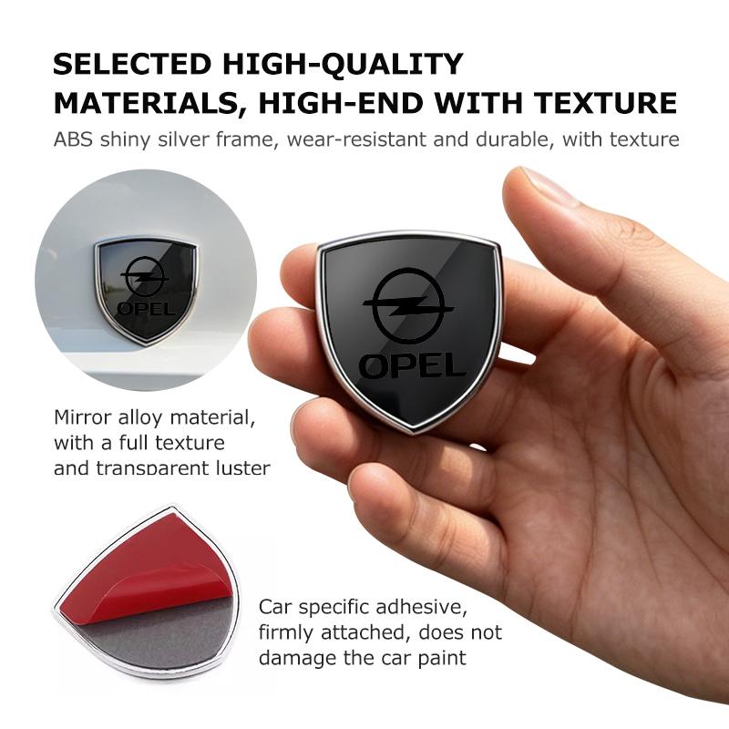 AAAYQ1 Universal Shield Car Sticker Alloy Mirror Adhesive Car Decor Badge For Opel Astra G H J K F Corsa D Zafira B Insignia Mokka