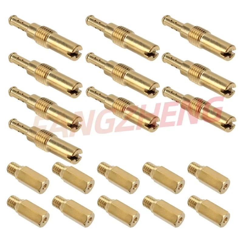 10pcs Carburetor Main Jets Slow Pilot Jets M5 6mm M4 5mm Thread For PWK Keihin OKO CVK Carb Set Injector Nozzle Motorcycle Part