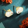 Jade Rabbit Earrings Female Rabbit Earrings Simple Temperament Earrings