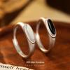 Кольцо Banyan Tree S925 Silver Black Agate & White Pearl Frosted Ring - стильный женский аксессуар для пальцев в европейском, американском, японском и корейском стиле