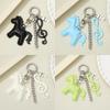 Cute Colorful Pony Musical Note Bead Pendant Keychain Creative Horses Baked Paint Alloy Backpack Decoration Pendant Accessories
