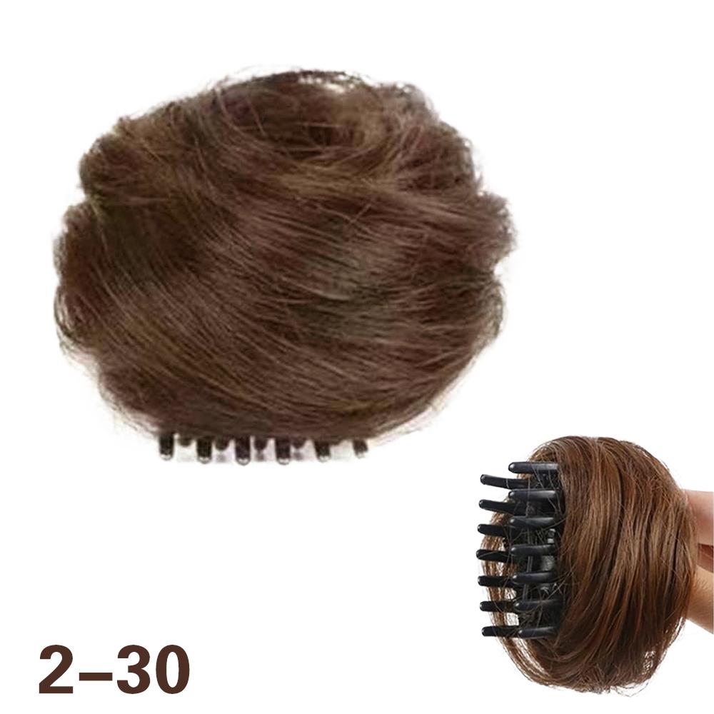 MERISIHAIR 1PCS Synthetic Messy Bun Claw Clip In Bun Wavy Curly Ponytail Extension Chignon Hair Bun For Women Daily Use