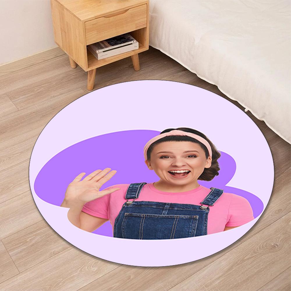 Ms. Rachel Printed Round Rug Carpet Chair Rug Area Rug Entryway Doormats,for Office Chair Living Room Bedroom Kitchen Room.