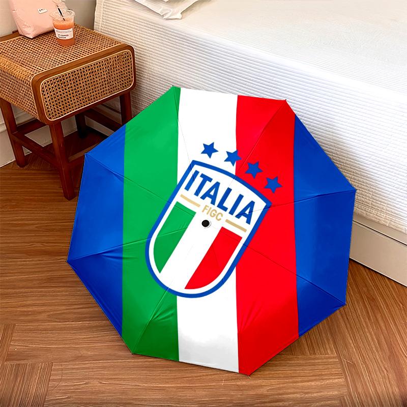 FIGC pattern, automatic folding umbrella, portable and foldable design, 8 ribs, a Christmas or birthday gift.