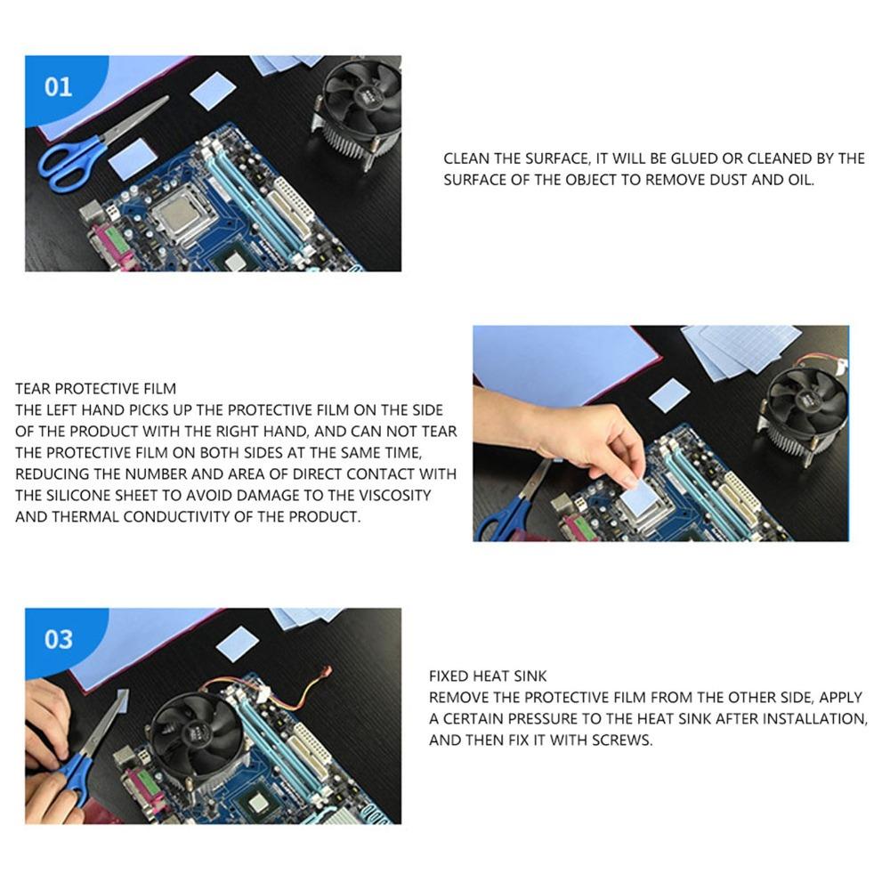5 шт. 250 ℃ Силиконовая термопроводящая прокладка Термопроводящая прокладка Радиатор для ноутбука