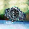 Casio G-Shock Спортивные водонепроницаемые часы с двойным дисплеем Кварцевый механизм Ремешок из смолы Унисекс часы Зеленые GA-2200NN-1APR