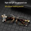 Очки для чтения Zhuyeqing без оправы, хрустальные, высокой четкости - мужские и женские, защита глаз от синего света, защита от усталости при дальнозоркости