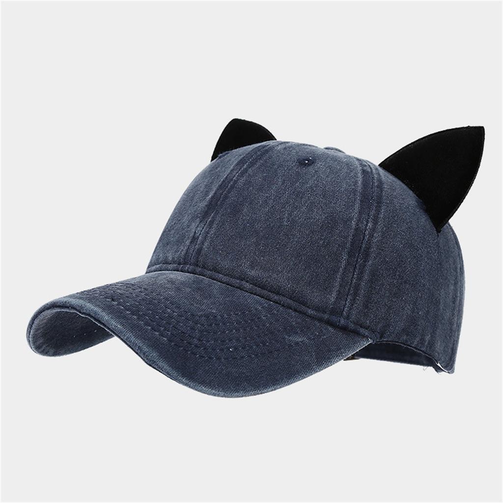 Velvet Cat Ear Baseball Cap Soft Top Cap Student Couple Personality Hat
