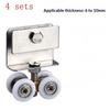 NEW 1/4Pcs Noise Reduction Shower Room Glass Wood Door With Clips Screw Sliding Door Pulley Roller Full Copper Bearing