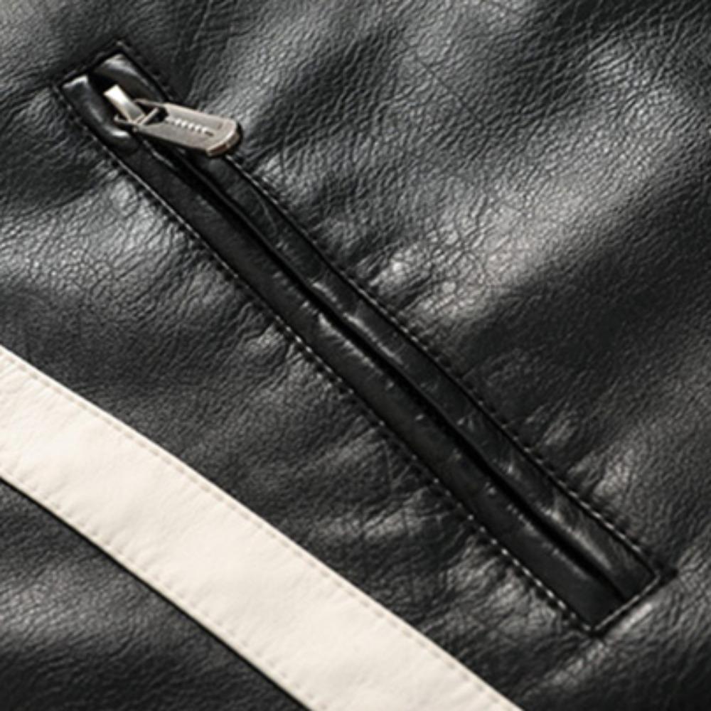 Осенне-зимняя флисовая мужская мотоциклетная кожаная куртка с вышивкой, гоночное пальто, ветровка, верхняя одежда, байкерская куртка из искусственной кожи