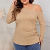 Women's New Large-size Diagonal Strap Knitwear Loose Pullover Long-sleeved Sexy Knitwear