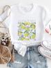 Ladies' Trendy Casual Printed Women's Lemon Fruit Pattern Short Sleeved Summer T-Shirt Fashion O-Neck Polyester Fabric Clothing