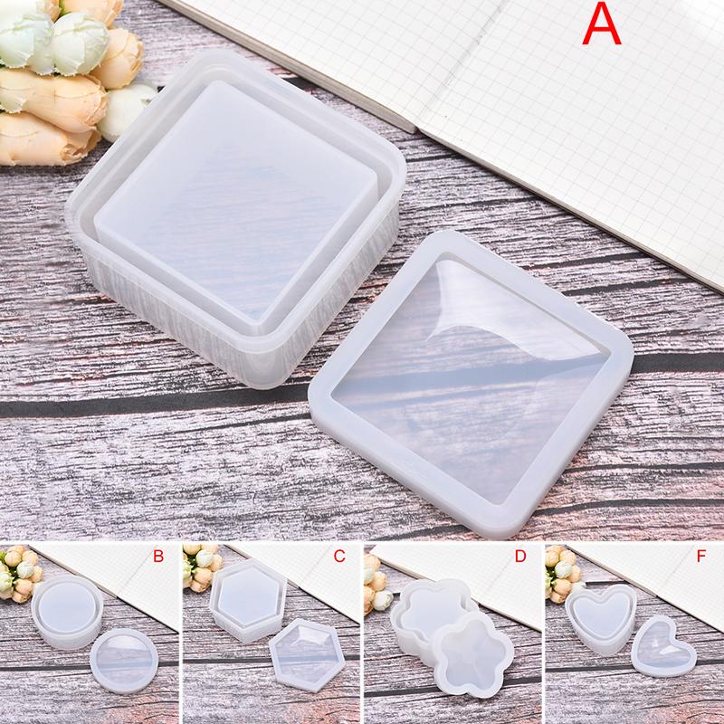 Heart Shape Resin Silicone Mold Hexagon Storage Box Mold Diy Table Jewelry Box