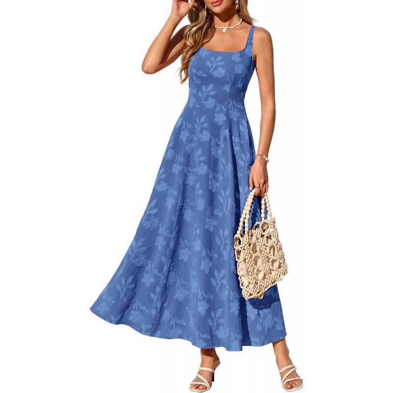 Spice Girl Style 2026 Summer Casual Premium Versatile Loose Lazy Sleeveless Square Neck Dress