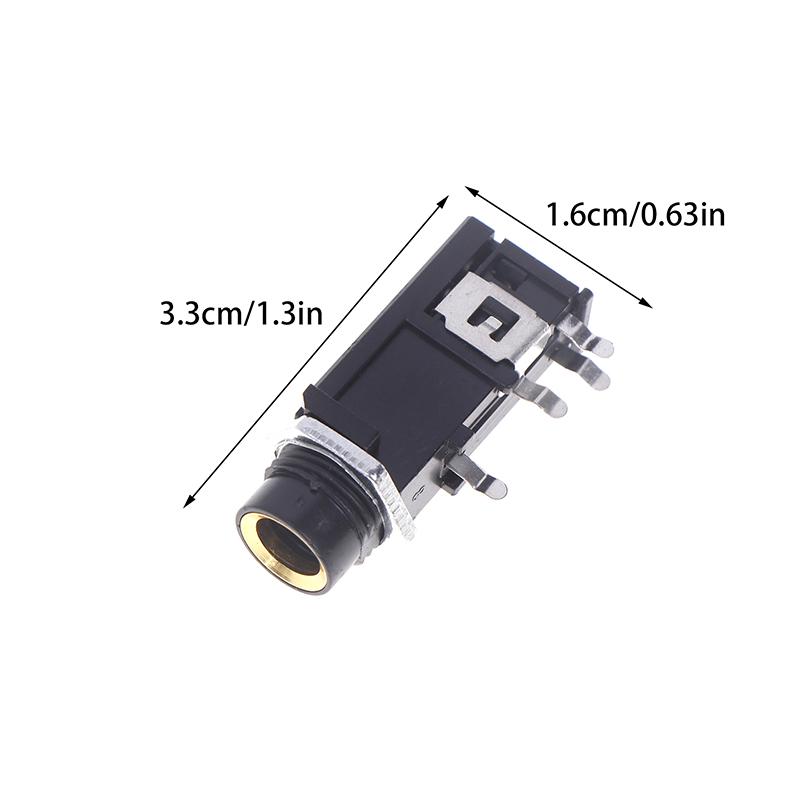 5 шт. Сделай сам 6,35/6,5 мм разъем позолоченный 4P стерео двухканальный микрофонный разъем шасси аудио адаптер гайка прямой разъем