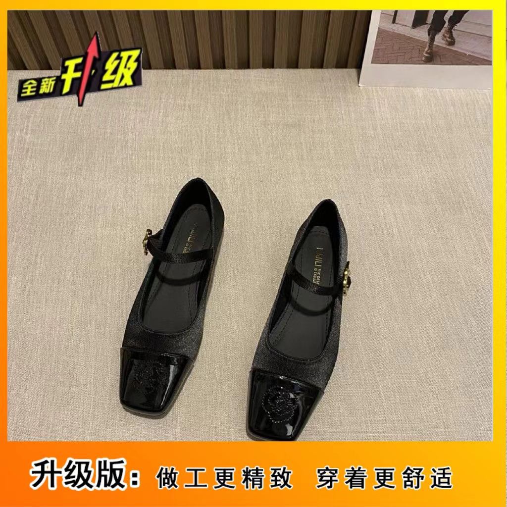 2025 Spring and Summer New French Temperament Mary Jane Women's Shoes Flat-bottomed Small Fragrant Style with Skirt Evening Shoes Ins