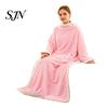 Warm Plush Blanket for Winter Flannel Wearable with Sleeves, Adults Fleece Lined Kangaroo Pocket, Cozy Cold Days Wrap Indoor Lounging Watching TV Soft