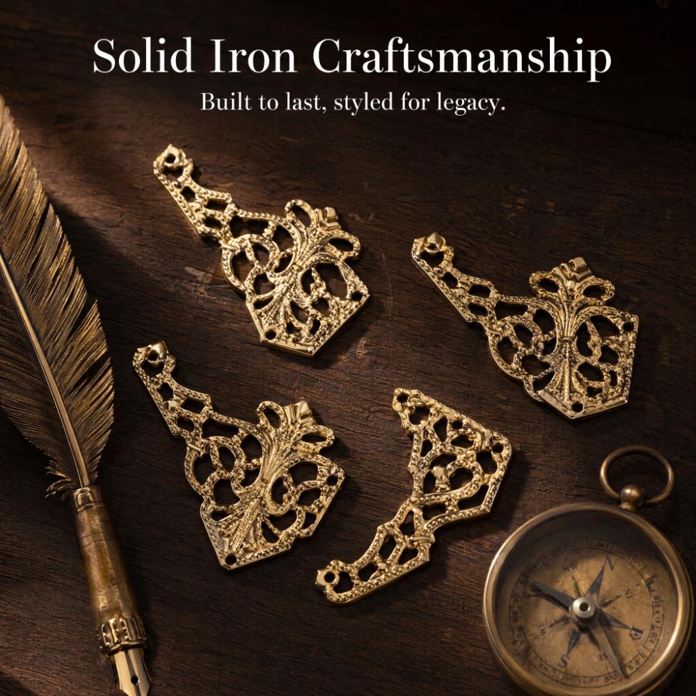 100pcs Antique Brass White Gold Retro Box Edge Guard Metal Book Album Corner Trim Table Edge