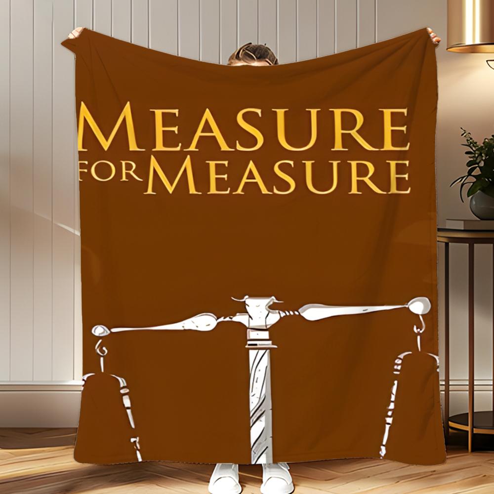 literary work Measure for Measure Throw Soft Coral Fleece Blanket 310gsm Fluffy Warm Throw for Sofa Bed Couch Bedroom Decor