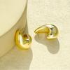 Big Waterdrop Smooth Gold Color Round Stud Earrings Unique Exaggerate Geometric Personality Women Jewelry Earring