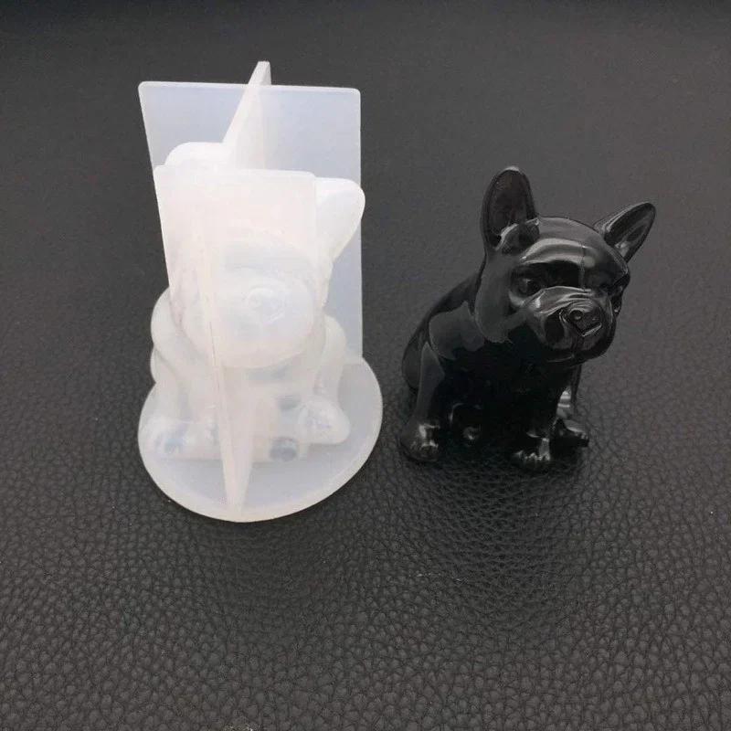 Handmade Molds French Bulldog Shape Silicone Chocolate Crystal Epoxy Mould Dessert Decor Baking Accessories Small Tools Supplies