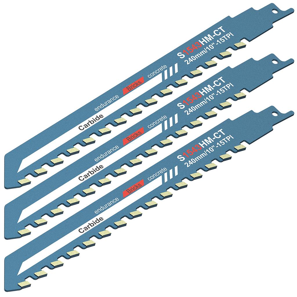 Reciprocating Saw Blade 10/12/18/20in Universal Cutting Recip Sabre Saw Blade Masonry Cutting Blade for Cement Composite Panels