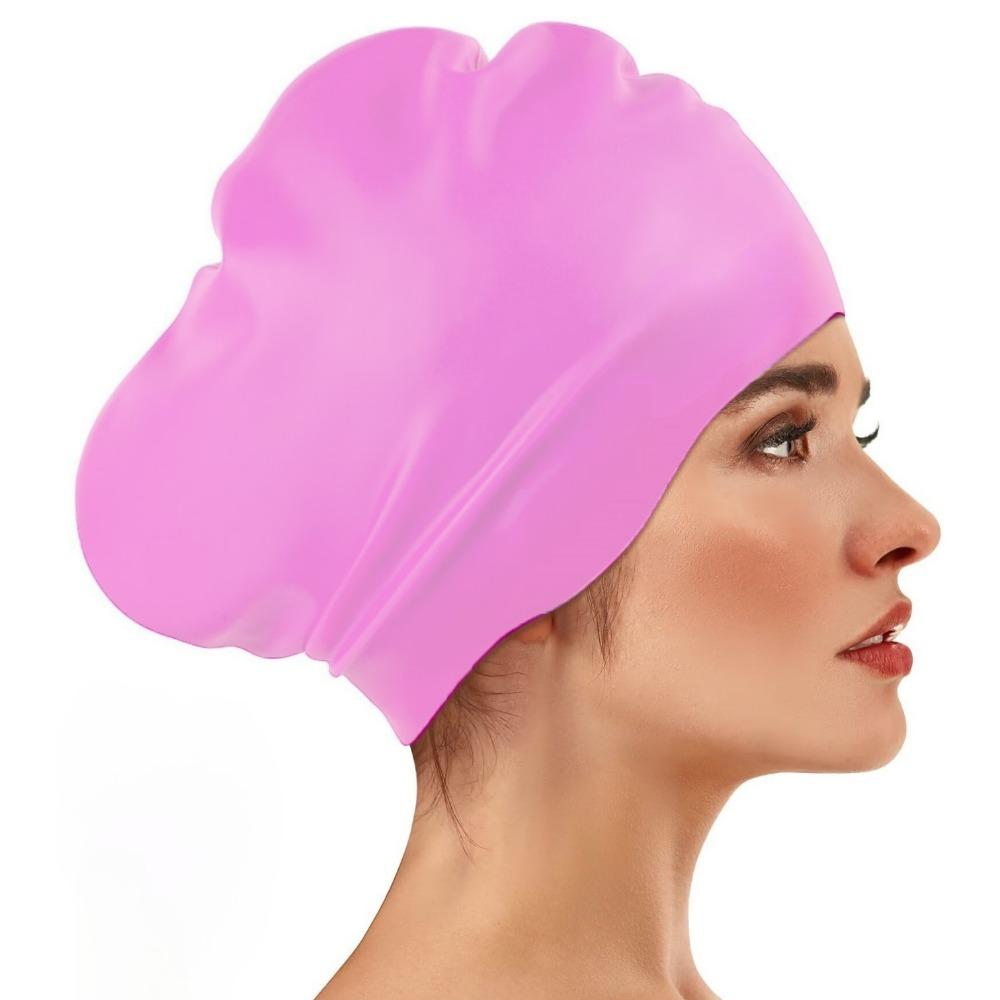 Утолщенный дизайн Водонепроницаемая шапочка для плавания Мягкая шапочка для снорклинга Шапка для серфинга Силиконовый головной убор для плавания Женщины