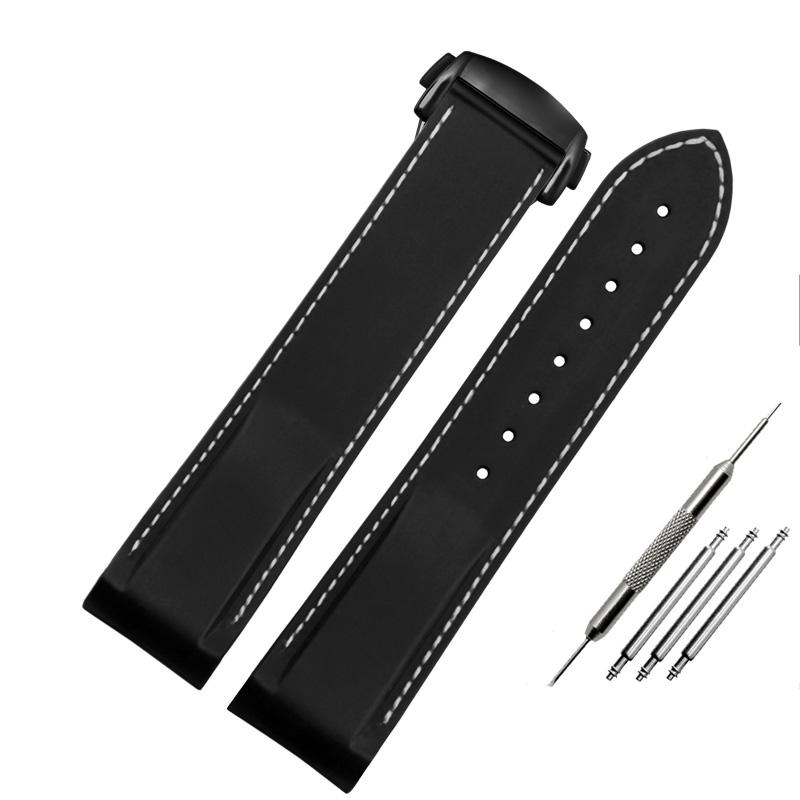 Классический ремешок для часов с резиновым силиконовым интерфейсом Arc 20 мм 22 мм подходит для часов Omega Seamaster GMT Diver 300 Speedmaster Seiko Hamilton