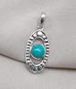 Turquoise Sterling Silver Pendant: Handmade Boho Tribal Necklace