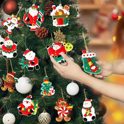 Пряничные Рождественские Украшения 12 Штук Маленькие Санта Клаусы Елочные Украшения Набор Рождественских Украшений Декор для Елки