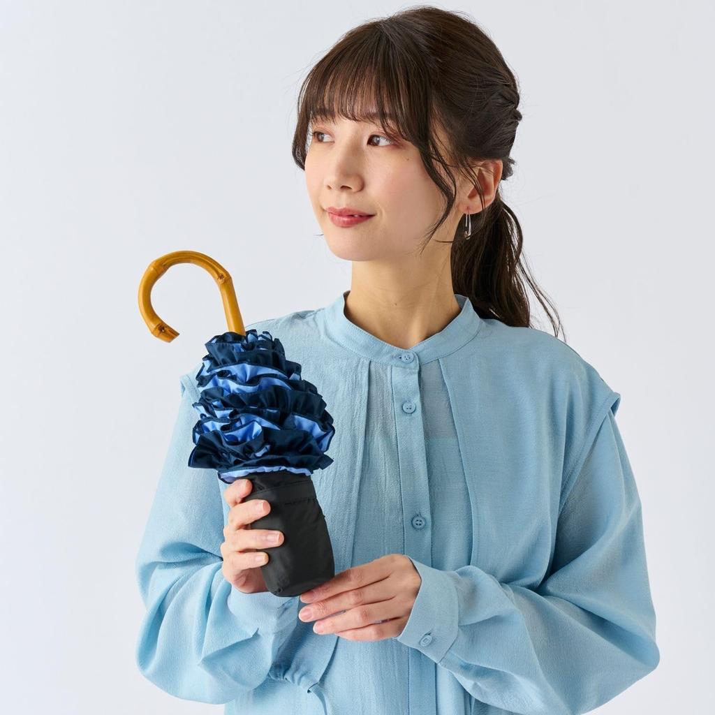 Moonbat Складной Солнцезащитный и Дождевой Легкий Теплоотражающий УФ Мини Черный [Esta] Женский Зонт, Защита, Блокировка, Блокировка, Защита, Рюши, 31-230-30268-05,