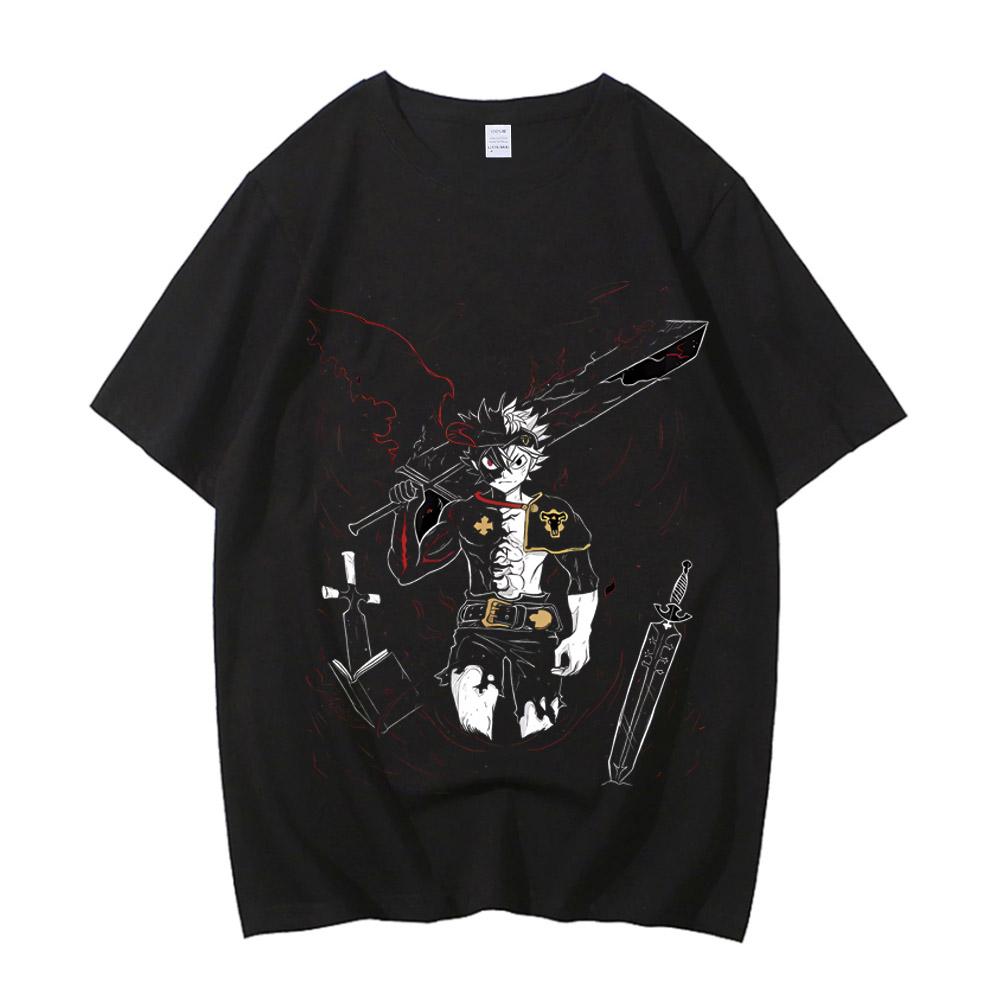 Мужская Женская Черный Клевер Футболка Аста Манга Футболка Хлопковая Футболка Одежда Летняя С Коротким Рукавом Футболки Уличная Одежда