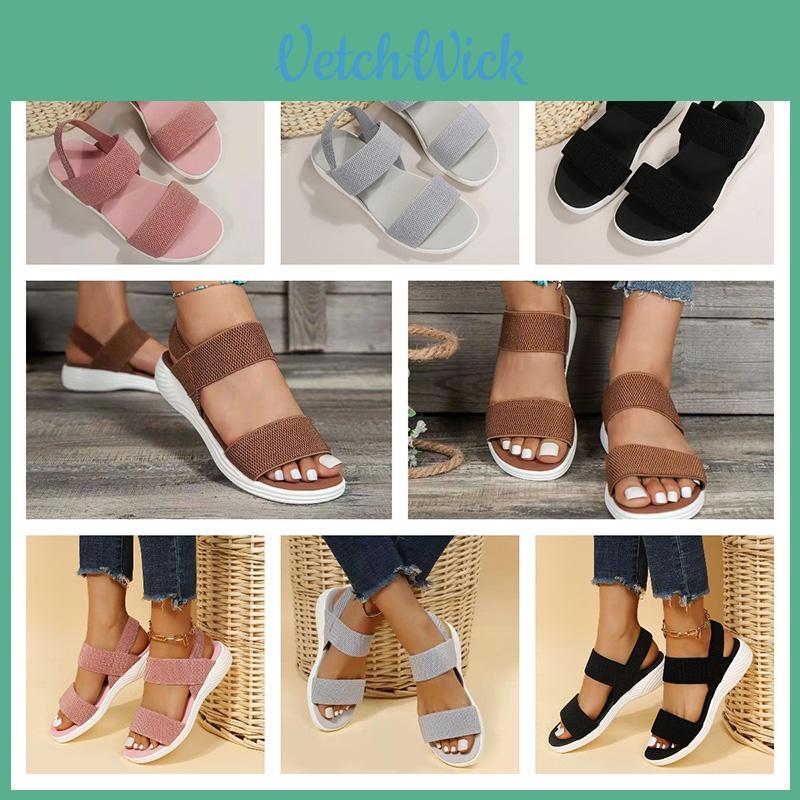 Stylish Fish-mouth Casual Sandals With Elastic Strap For Women Characters)
