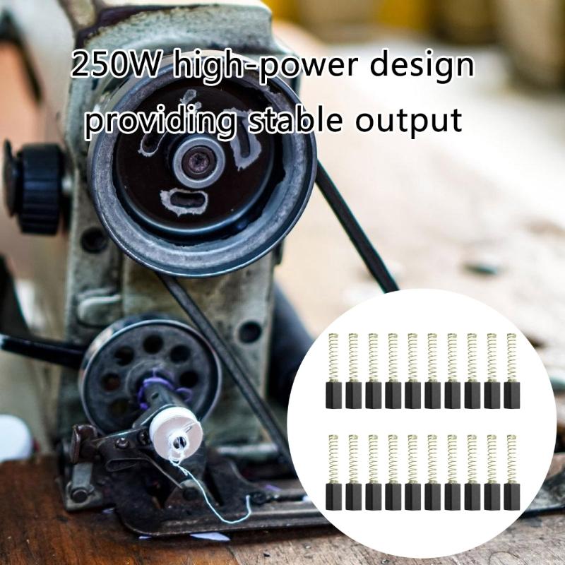 10Pcs 250W Sewing Machine Motor Carbon Brushes 5x12mm Carbon Brush Motor Brushes for Home Sewing Machine