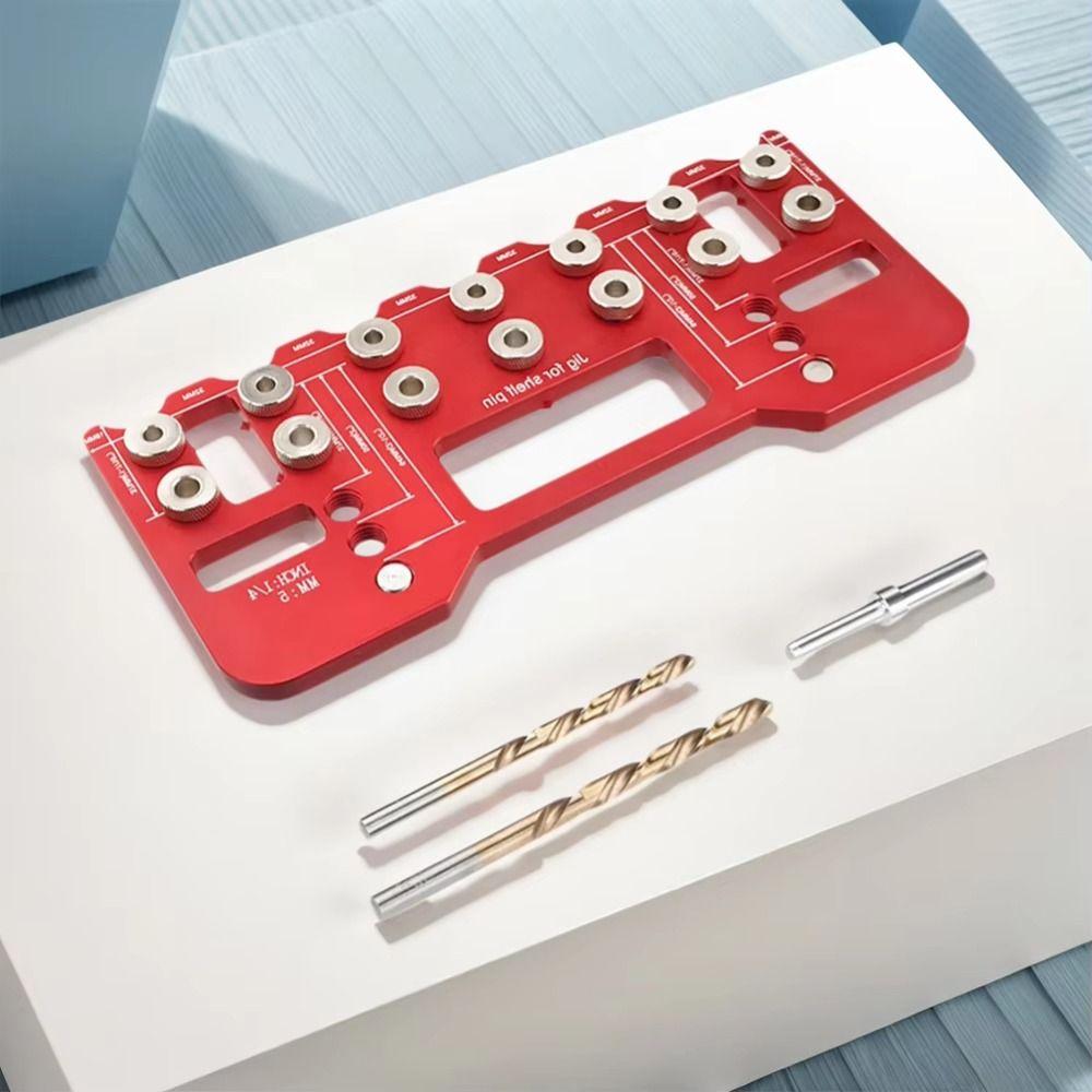 Precision Handle Pitch Punch Hole Locator Wear Resist Aluminum Pocket Hole Jig Kit Cabinet