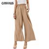 Summer Women's Pants Cotton Linen Women's Solid Color High Waist Loose Casual Wide Leg Pants