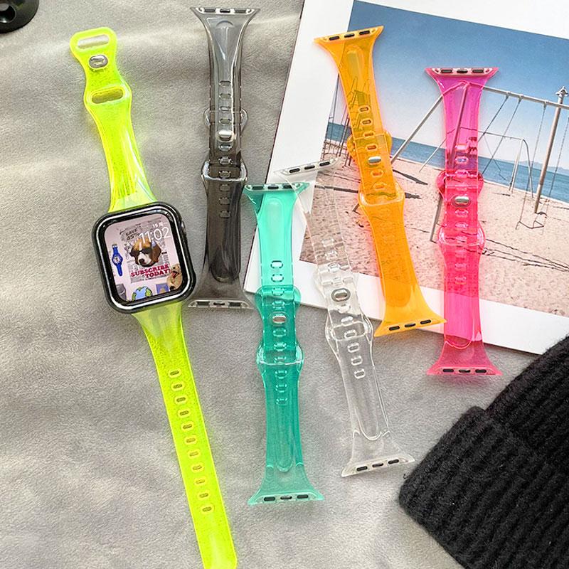 Прозрачный ремешок для Apple Watch Band 41 мм 40 мм 45 мм 44 мм 42 мм 46 мм 49 мм Ремешок для iWatch Series Ultra 3 11 10 9 8 7 6 5 4 SE 3