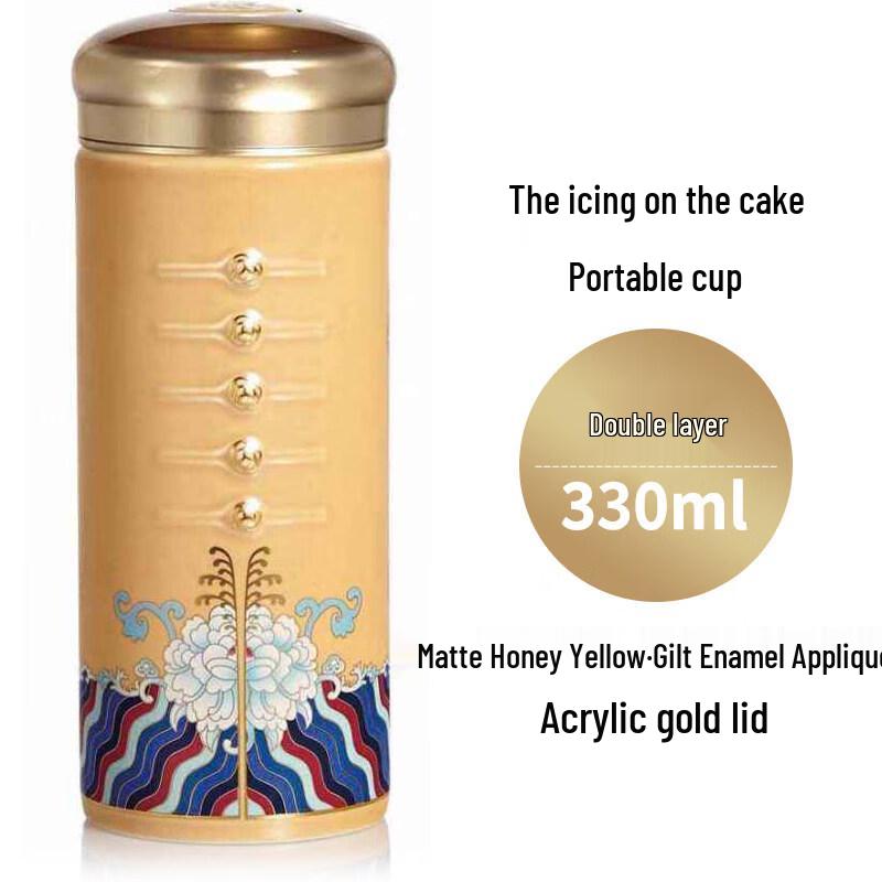 Qian Tang Xuan Brocade Bloom Living Ceramic Double-Layer Mug