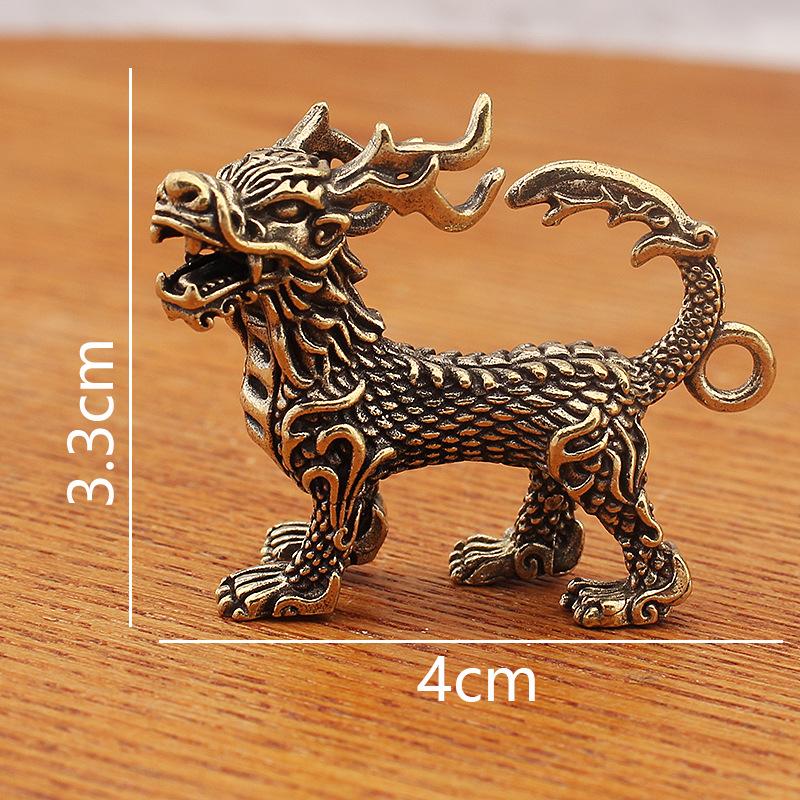 Nine Sons Of The Dragon - Vintage Solid Brass Accessories And Hanging Ornaments, Yazi And Taotie Desktop Decorations AndToys, Brass Crafts