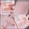 Nine Color Eyeshadow Plate Earth Color Pearl Is Not Fainting Easy To Color Hot Selling Nine Square Eye Shadow Plate